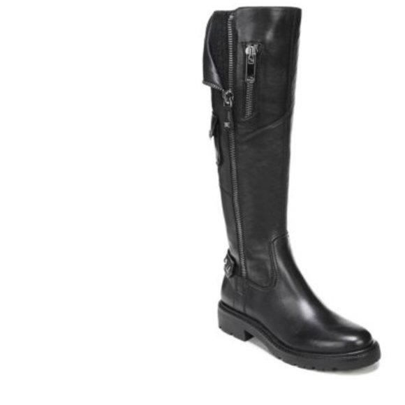 SAM EDELMAN LACY LUG SOLE BOOTS BLACK 8.5M - Picture 1 of 1